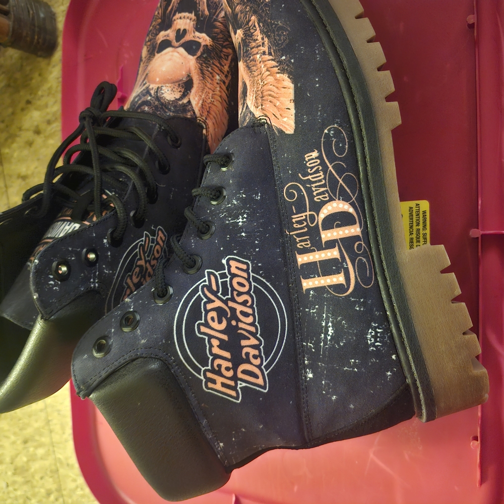 Harley-Davidson Black and Brown Men's Boots